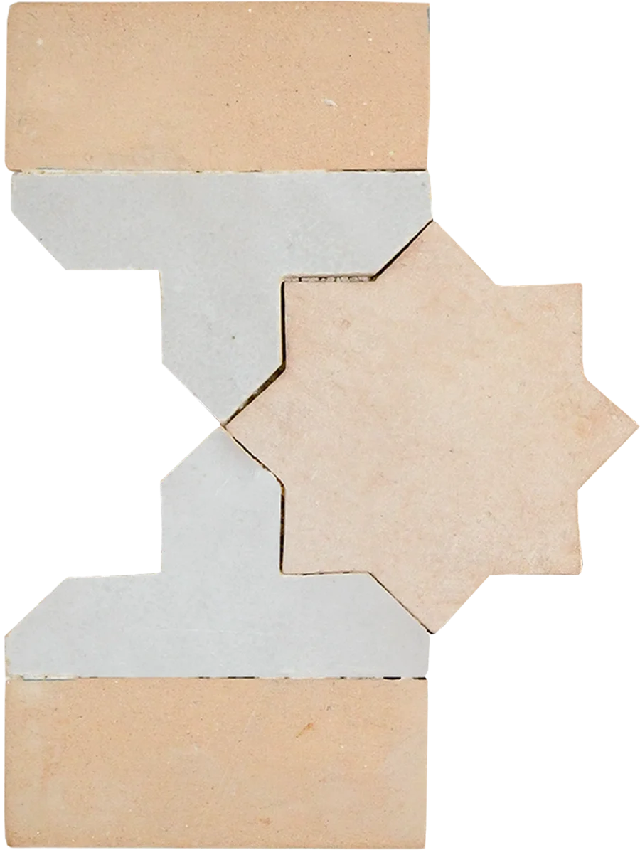 sample KHATEM BORDER CREAM + FEZ TERRA COTTA