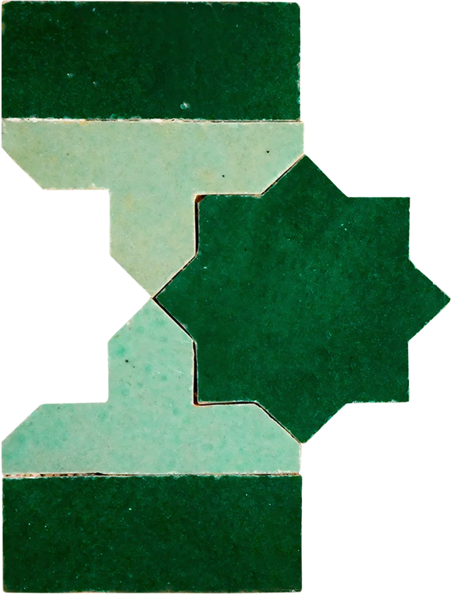 sample KHATEM BORDER ATLAS SAGE + FOREST GREEN