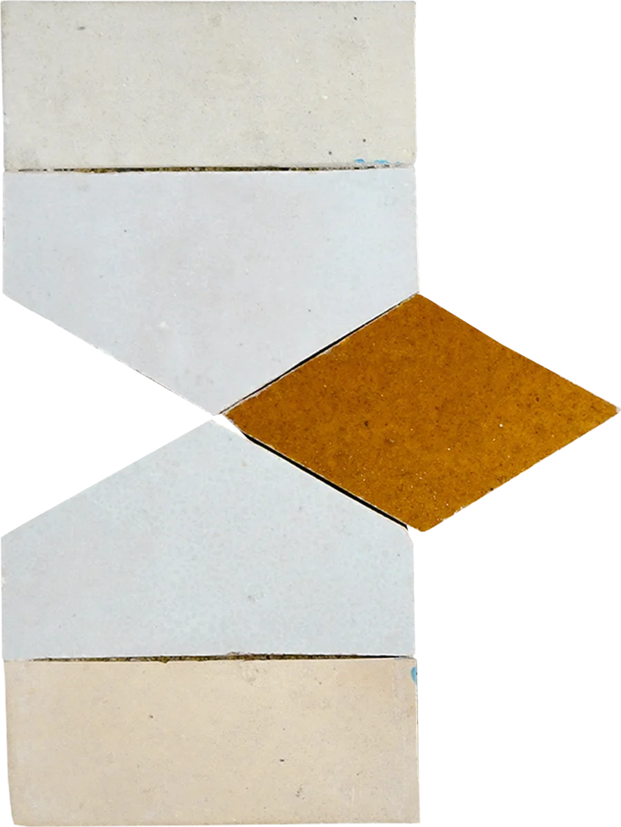 sample COLLIER BORDER CREAM + FEZ TERRA COTTA + HONEYCOMB