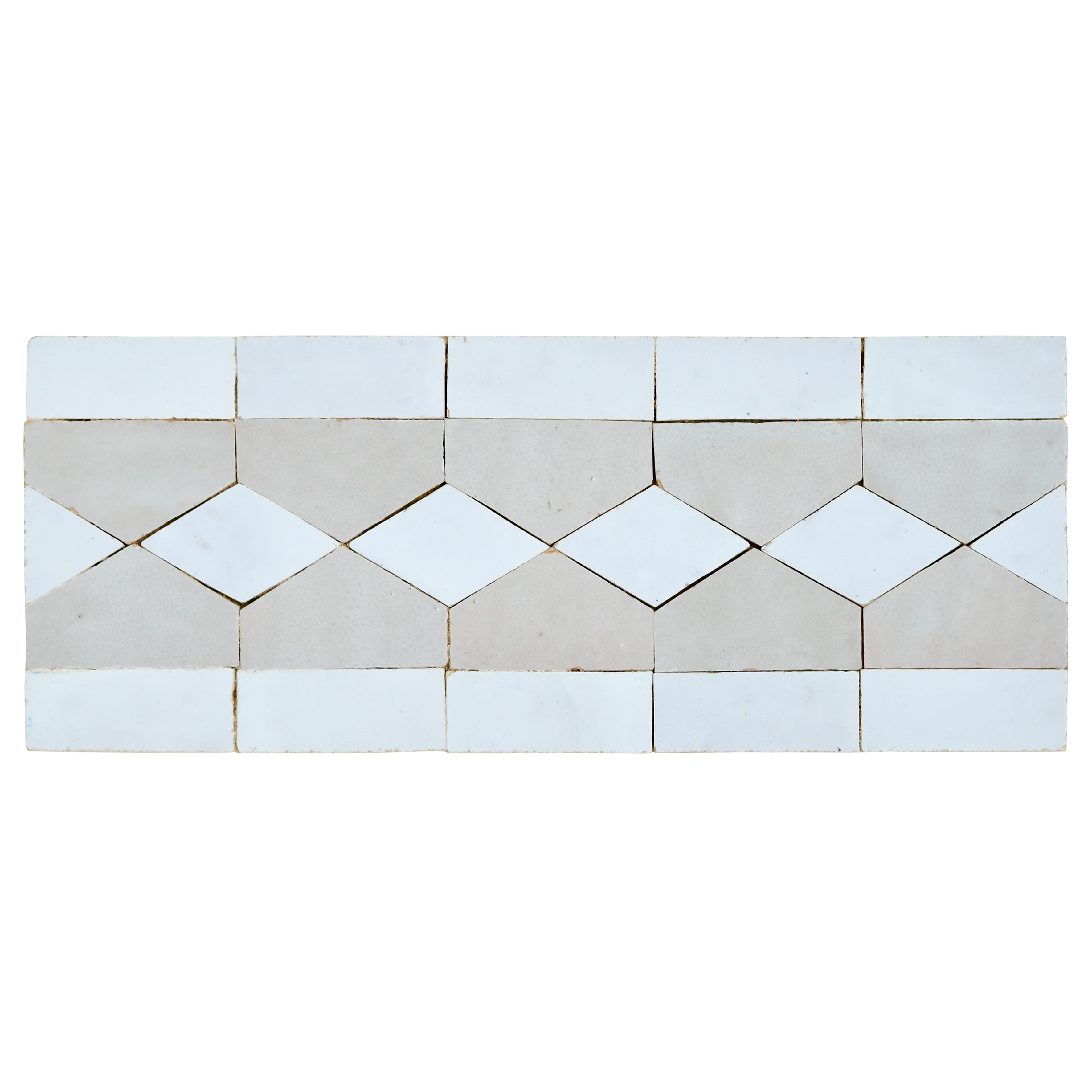 Rectangular tile with geometric pattern on a white background