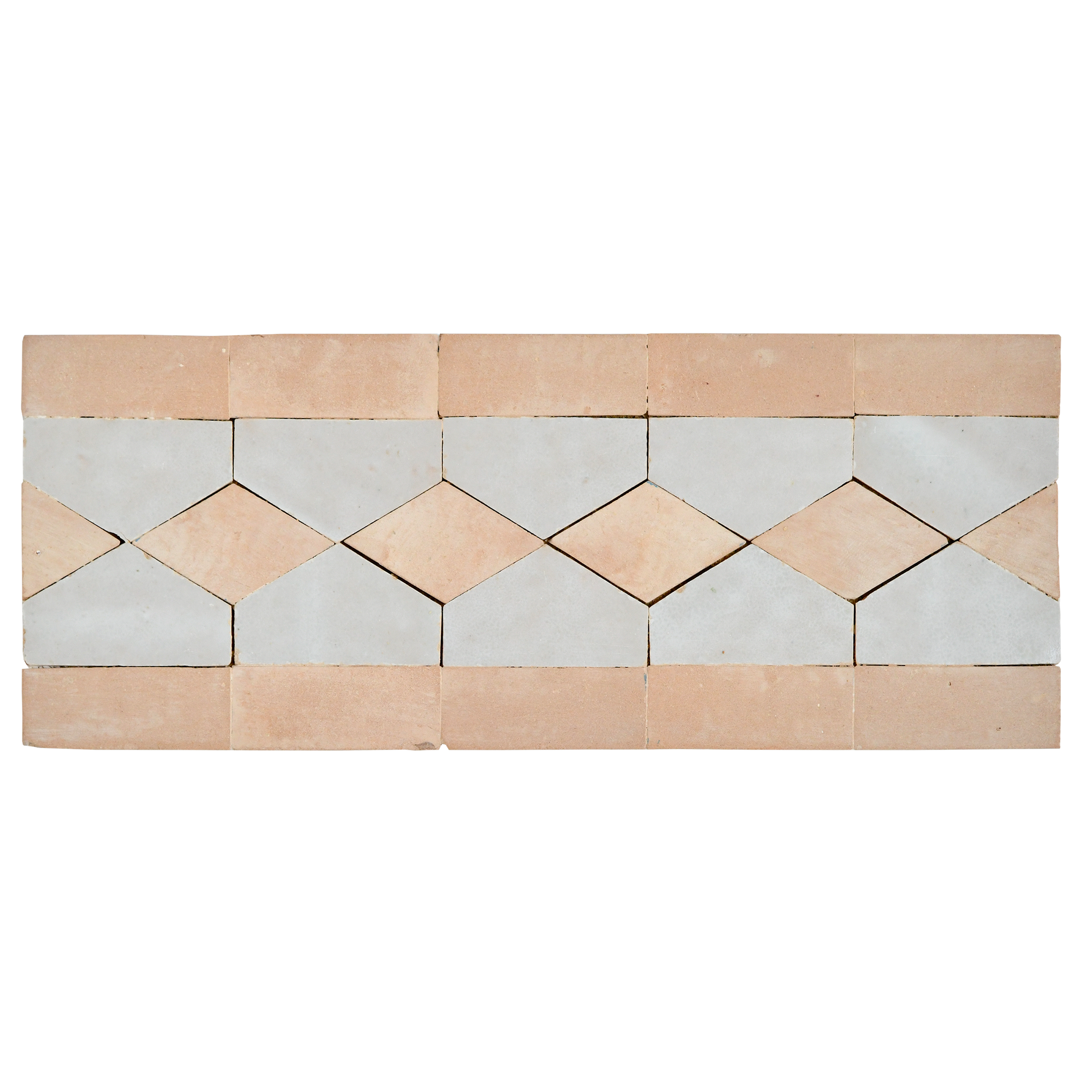 Geometric patterned wall tile with beige and gray colors on a white background