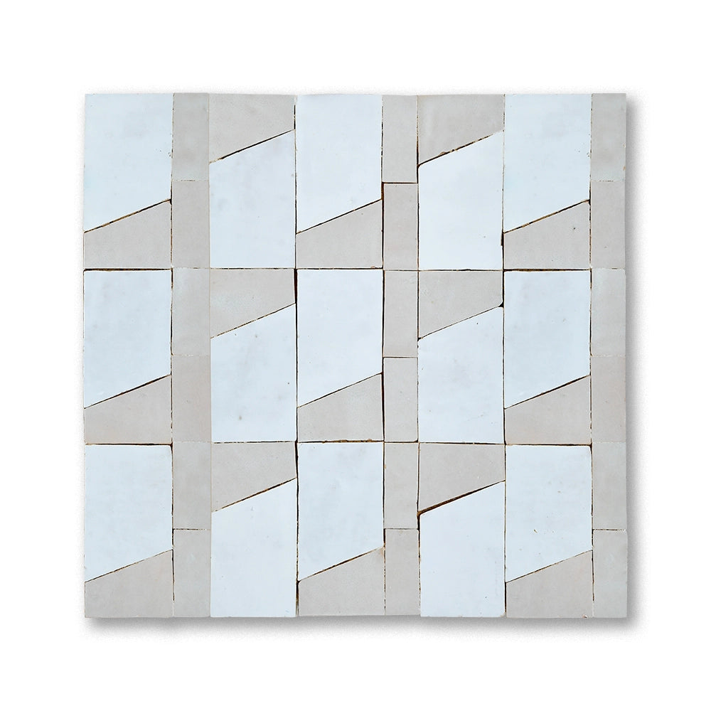 CRAVAT MOSAIC BLANC + CREAM