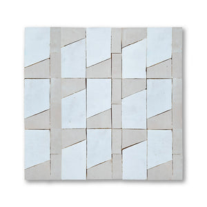 CRAVAT MOSAIC BLANC + CREAM