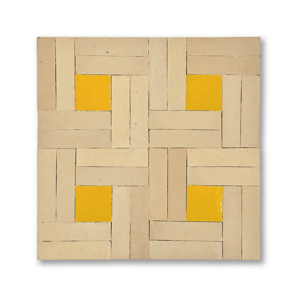 Dama Zellige Mosaic | Sunflower + Fez Terra Cotta | Zellige Home