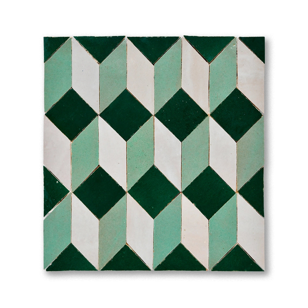 ILLUSION MOSAIC CREAM +ATLAS SAGE + FOREST GREEN