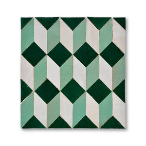 ILLUSION MOSAIC CREAM +ATLAS SAGE + FOREST GREEN