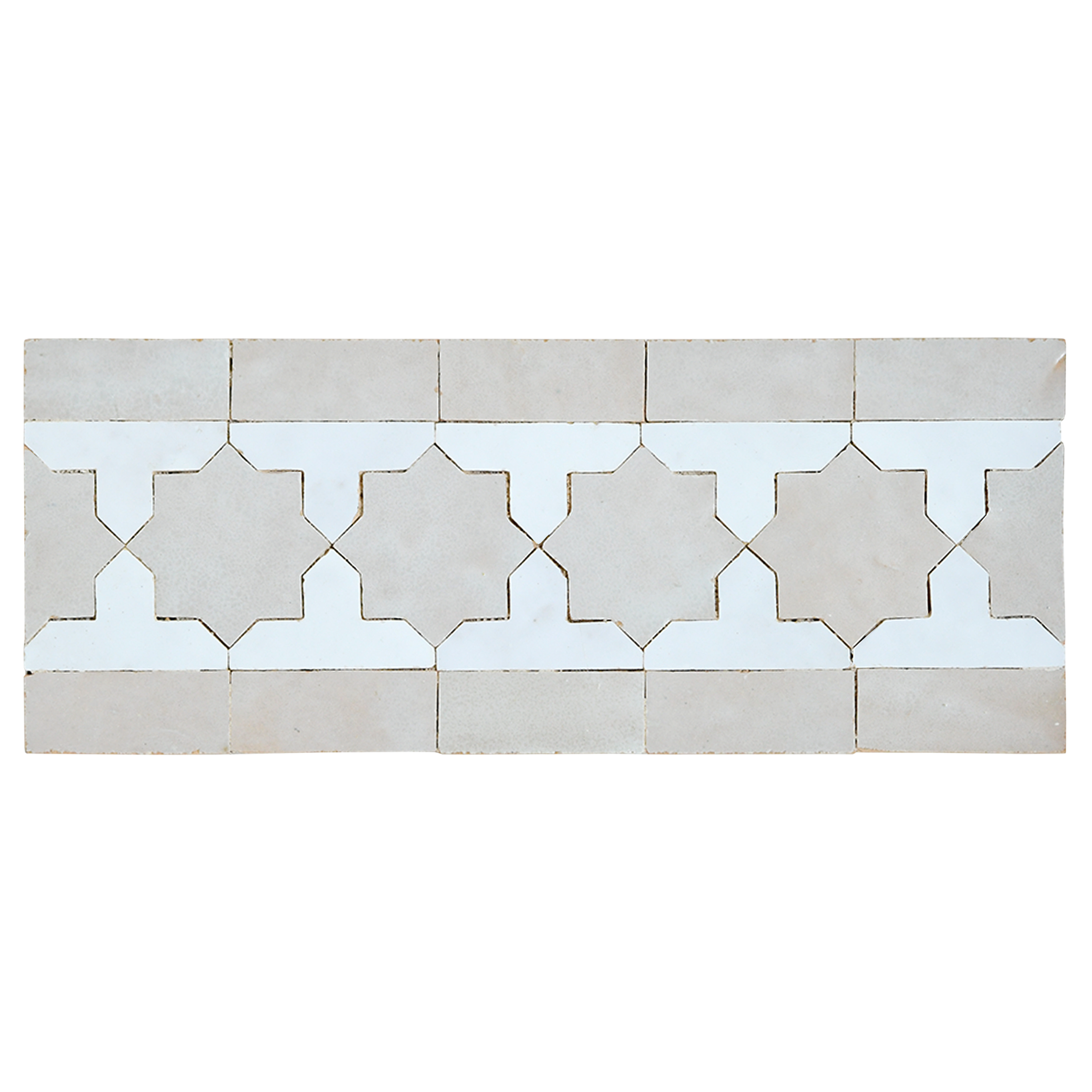 Decorative tile with star patterns on a white background