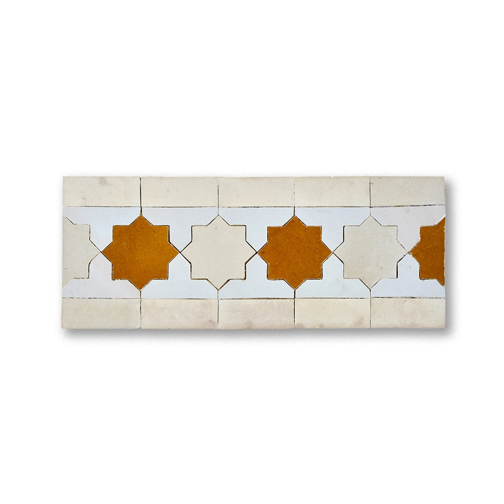 KHATEM BORDER CREAM + FEZ TERRA COTTA + HONEYCOMB