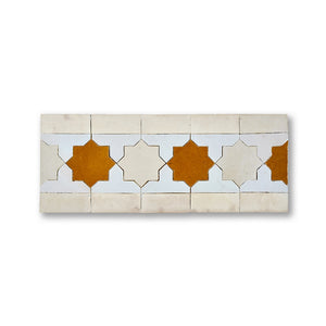 KHATEM BORDER CREAM + FEZ TERRA COTTA + HONEYCOMB