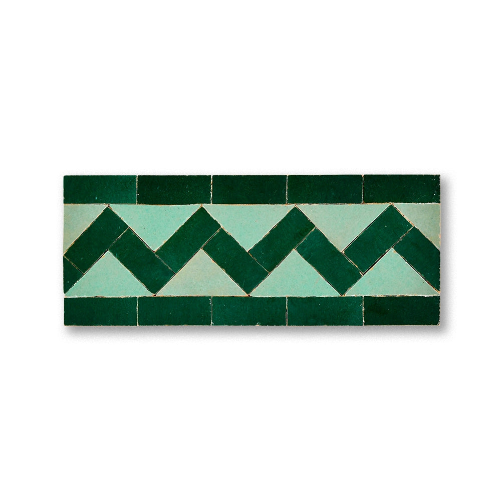 ZIG ZAG BORDER ATLAS SAGE + FOREST GREEN