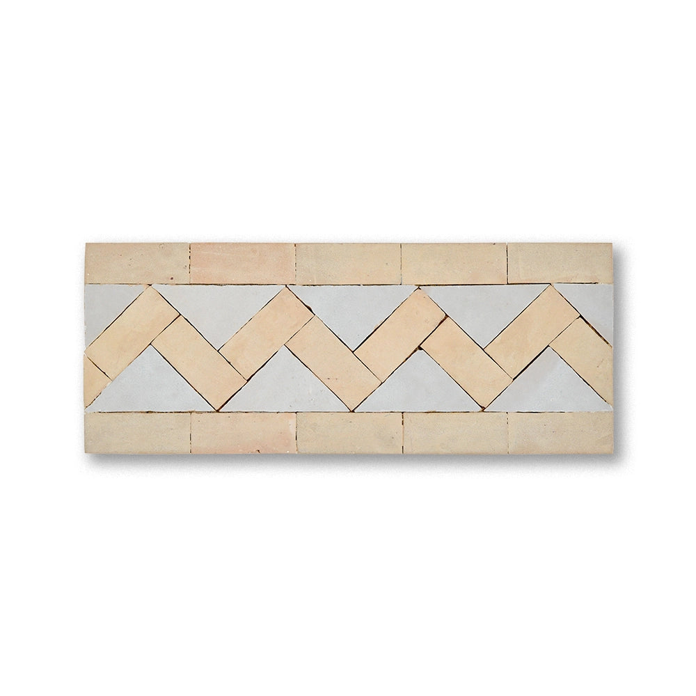 ZIG ZAG BORDER CREAM + FEZ TERRA COTTA