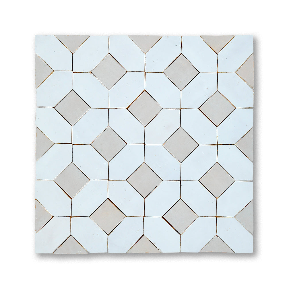 zellige mosaic Chebka Blanc Cream