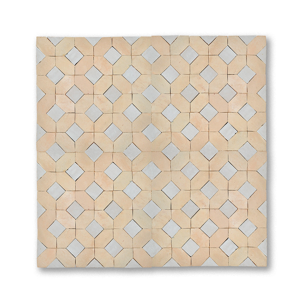 zellige mosaic Chebka Cream Fez terra cotta