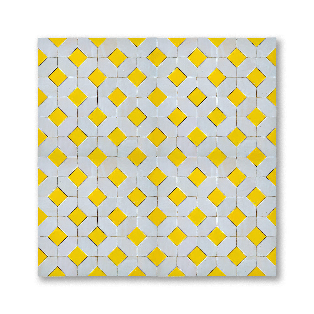 zellige mosaic Chebka Cream Sunflower