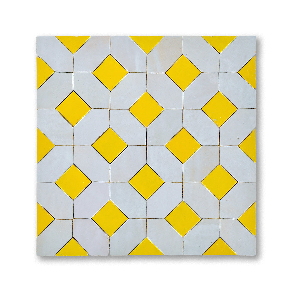 zellige mosaic Chebka Cream Sunflower