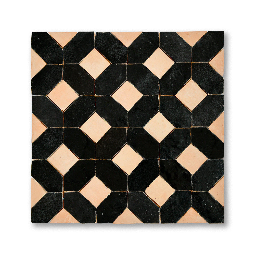 zellige mosaic Chebka Fezterracotta Gun powder