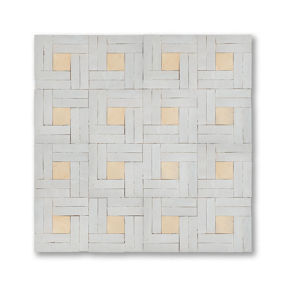 zellige mosaic Dama Cream Fez terra cotta