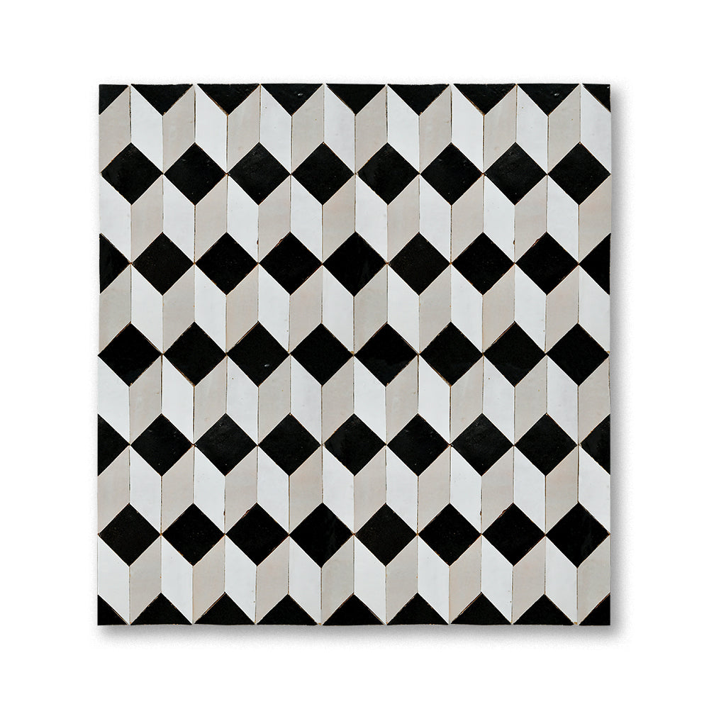 zellige mosaic Illusion Blanc Cream Gun powder