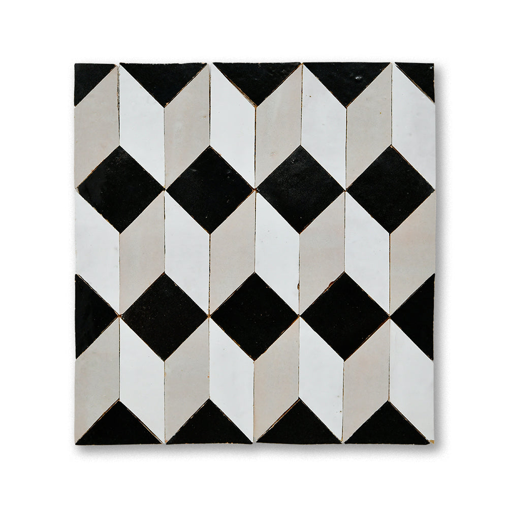 zellige mosaic Illusion Blanc Cream Gun powder