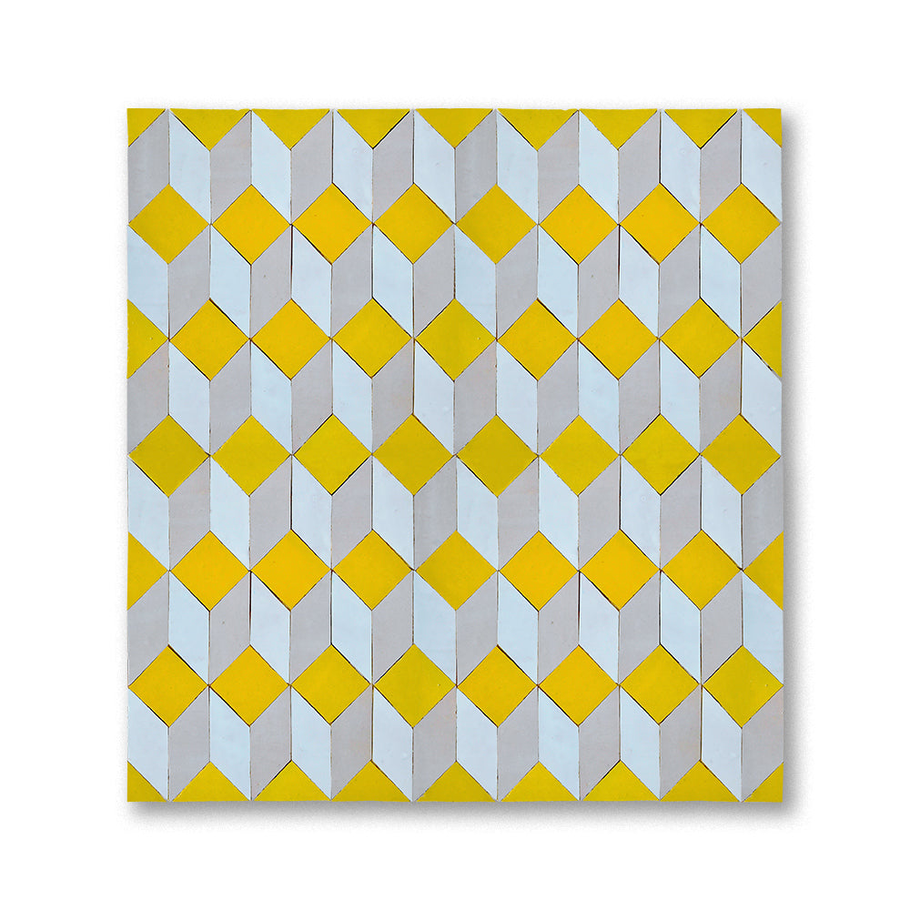zellige mosaic Illusion Blanc Cream Sunflower