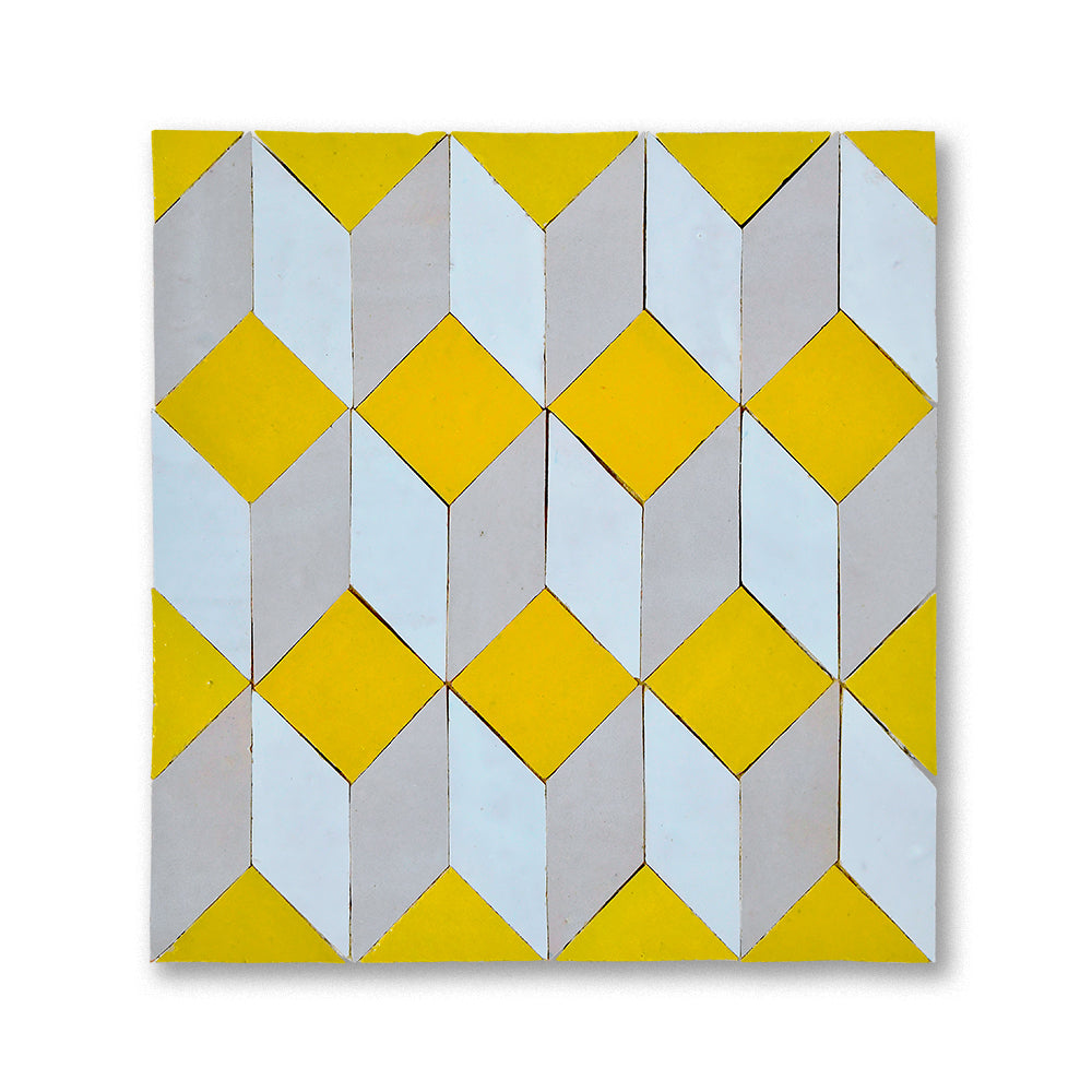 zellige mosaic Illusion Blanc Cream Sunflower