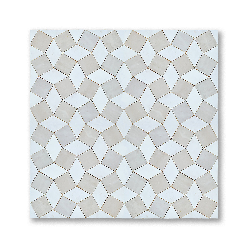 zellige mosaic Pinwheel Blanc Cream
