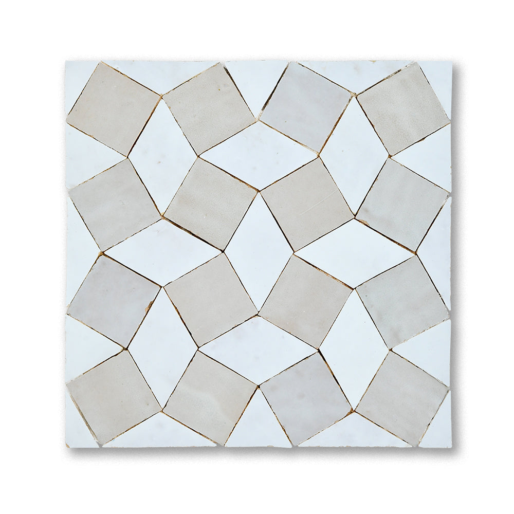 zellige mosaic Pinwheel Blanc Cream