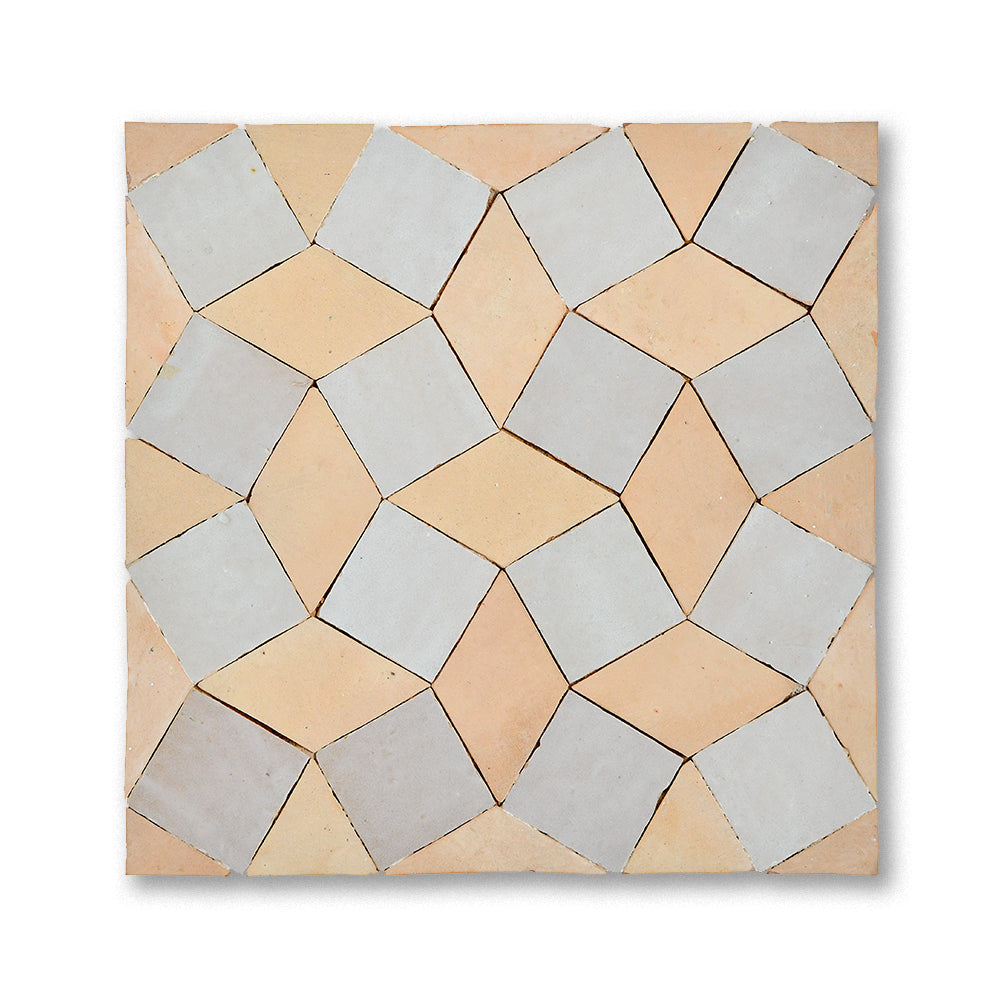 zellige mosaic Pinwheel Cream Fez terracotta