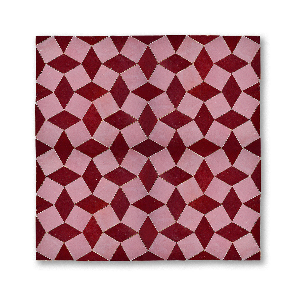 zellige mosaic Pinwheel Perfect pink Maroon