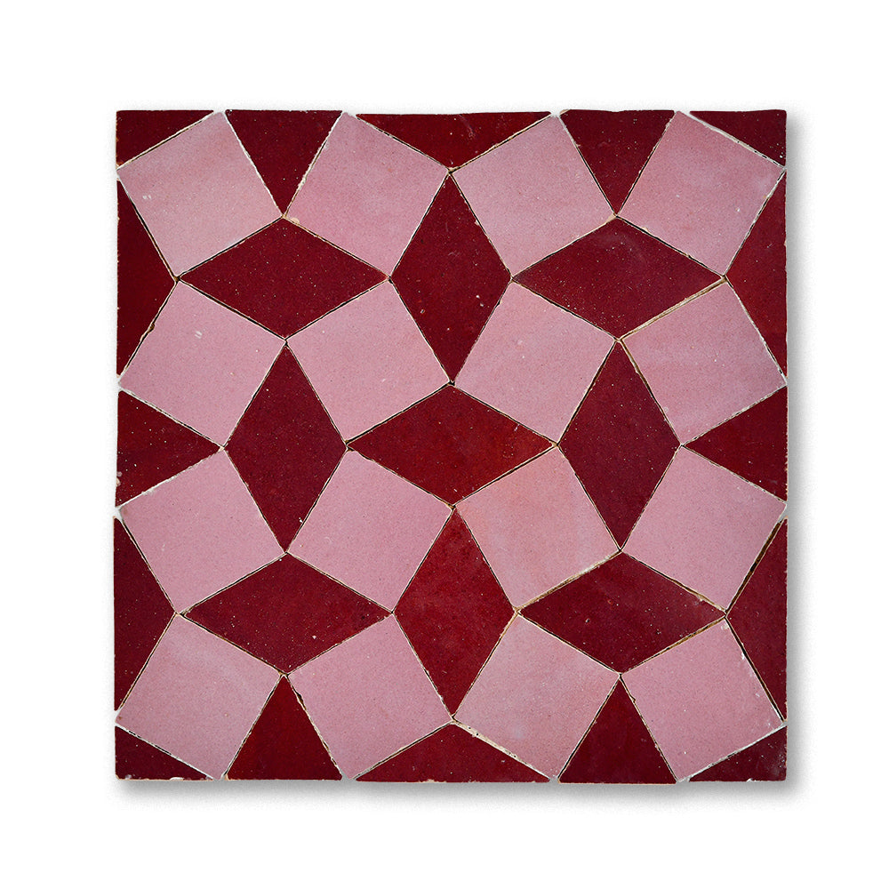 zellige mosaic Pinwheel Perfect pink Maroon