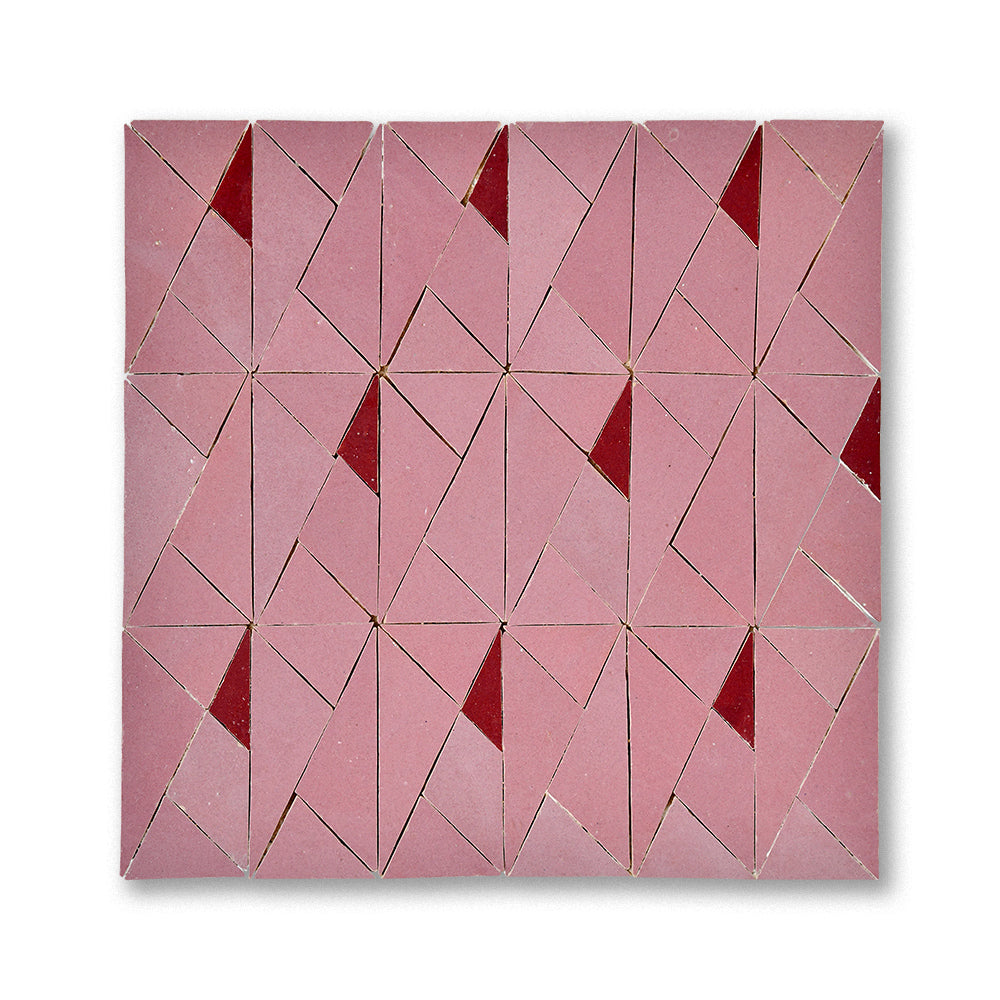 zellige mosaic Pyramidion Perfect pink Maroon