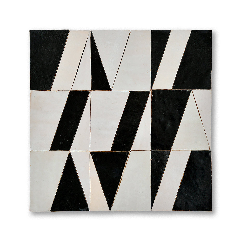 Cream and gunpowder zellige mosaic design