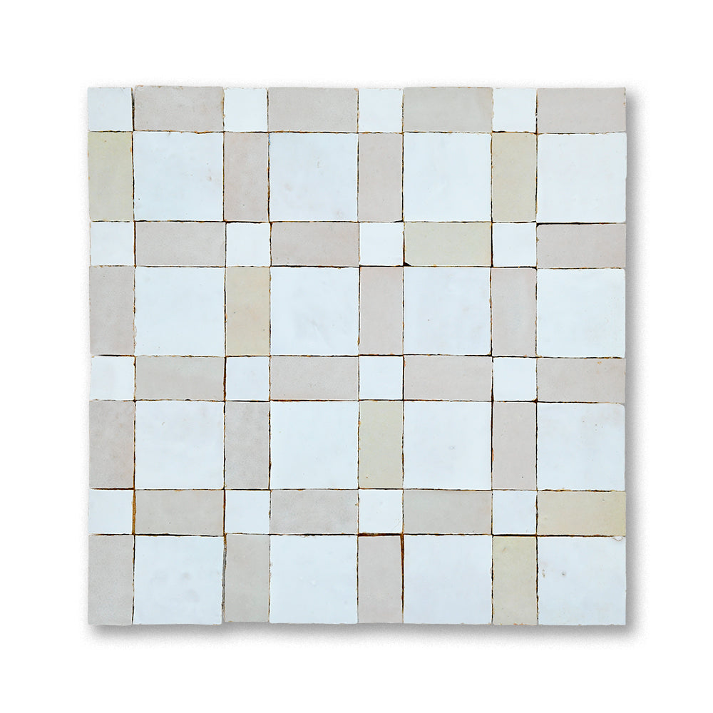 zellige mosaic bishop Blanc Cream