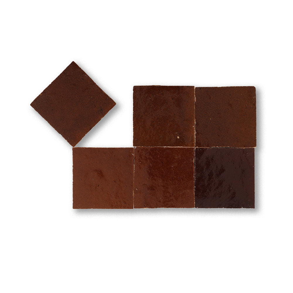 zellige tile 2x2 caramel