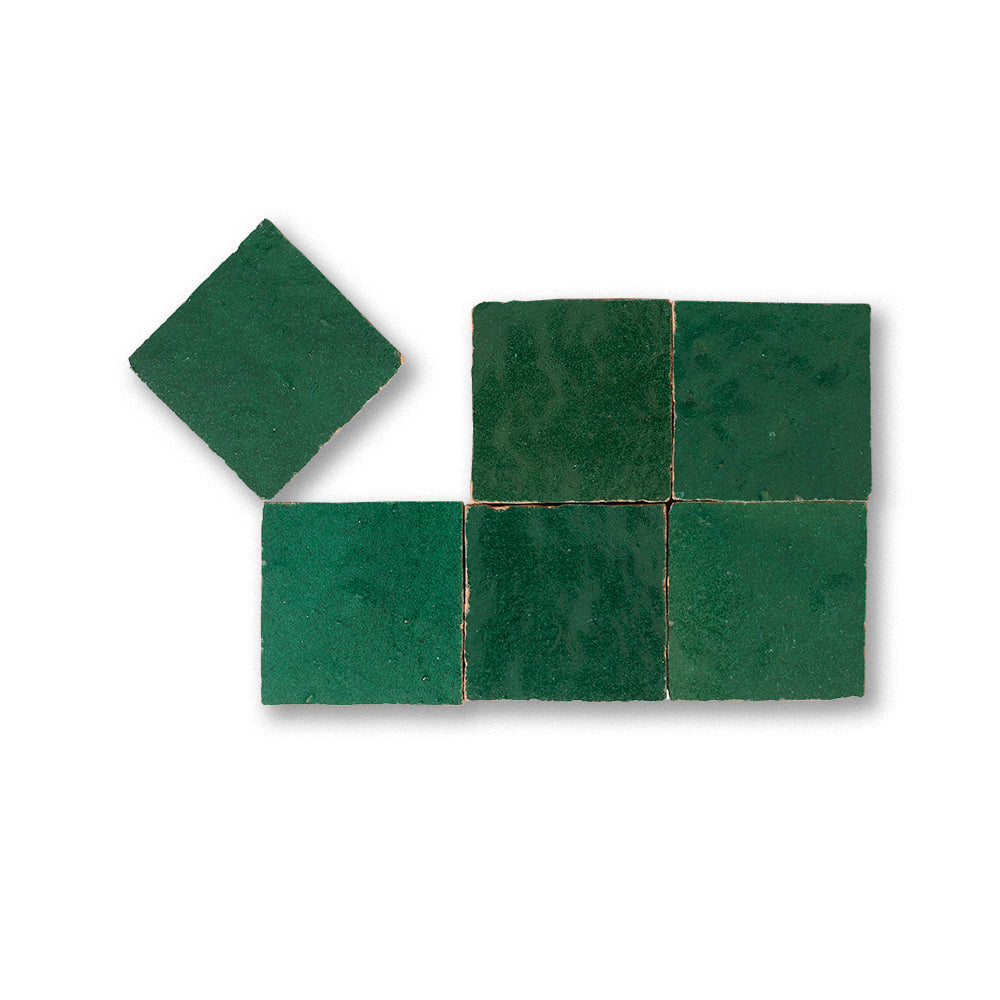 zellige tile2x2 forest green