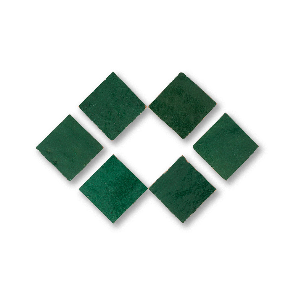 zellige tile2x2 forest green