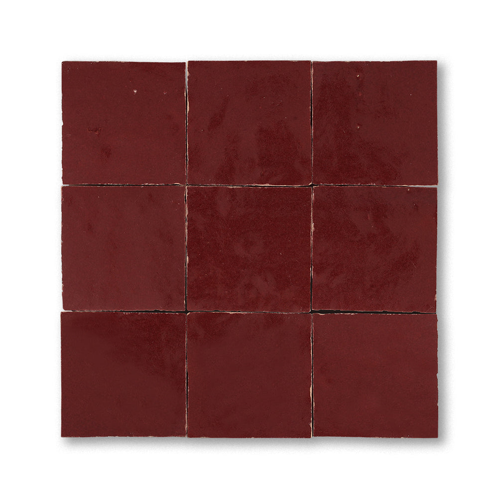 zellige tile 2x2 maroon
