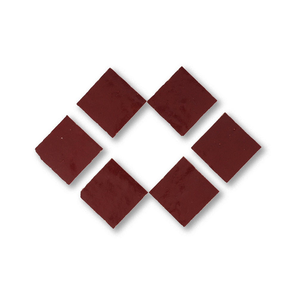 zellige tile 2x2 maroon