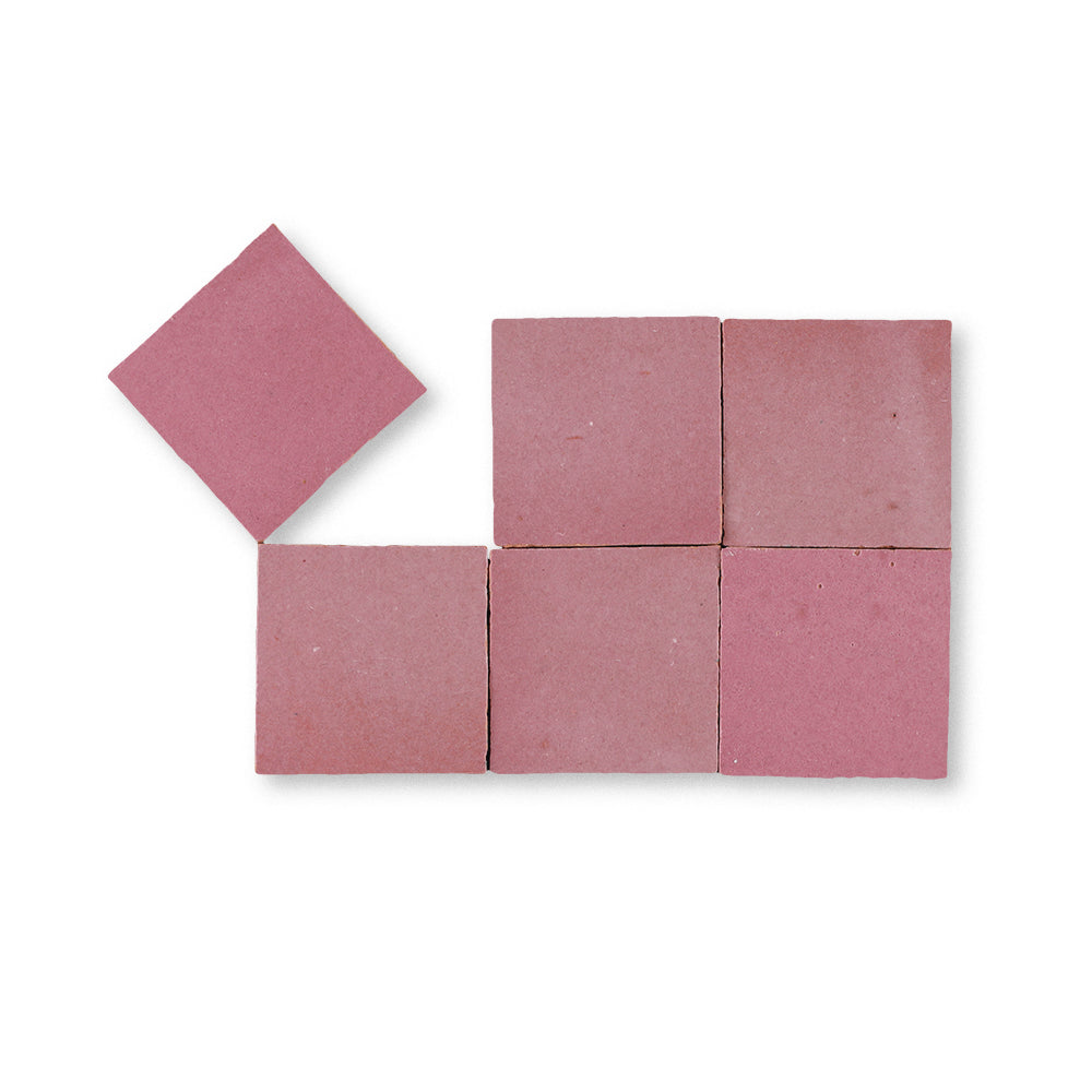 zellige tile 2x2 perfect pink