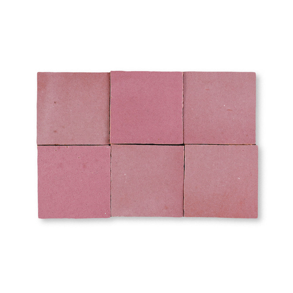 zellige tile 2x2 perfect pink