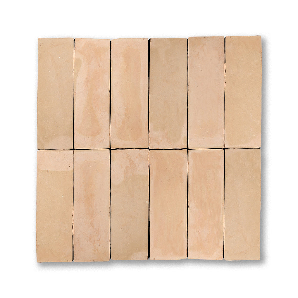 Rectangular terracotta zellige subway tiles