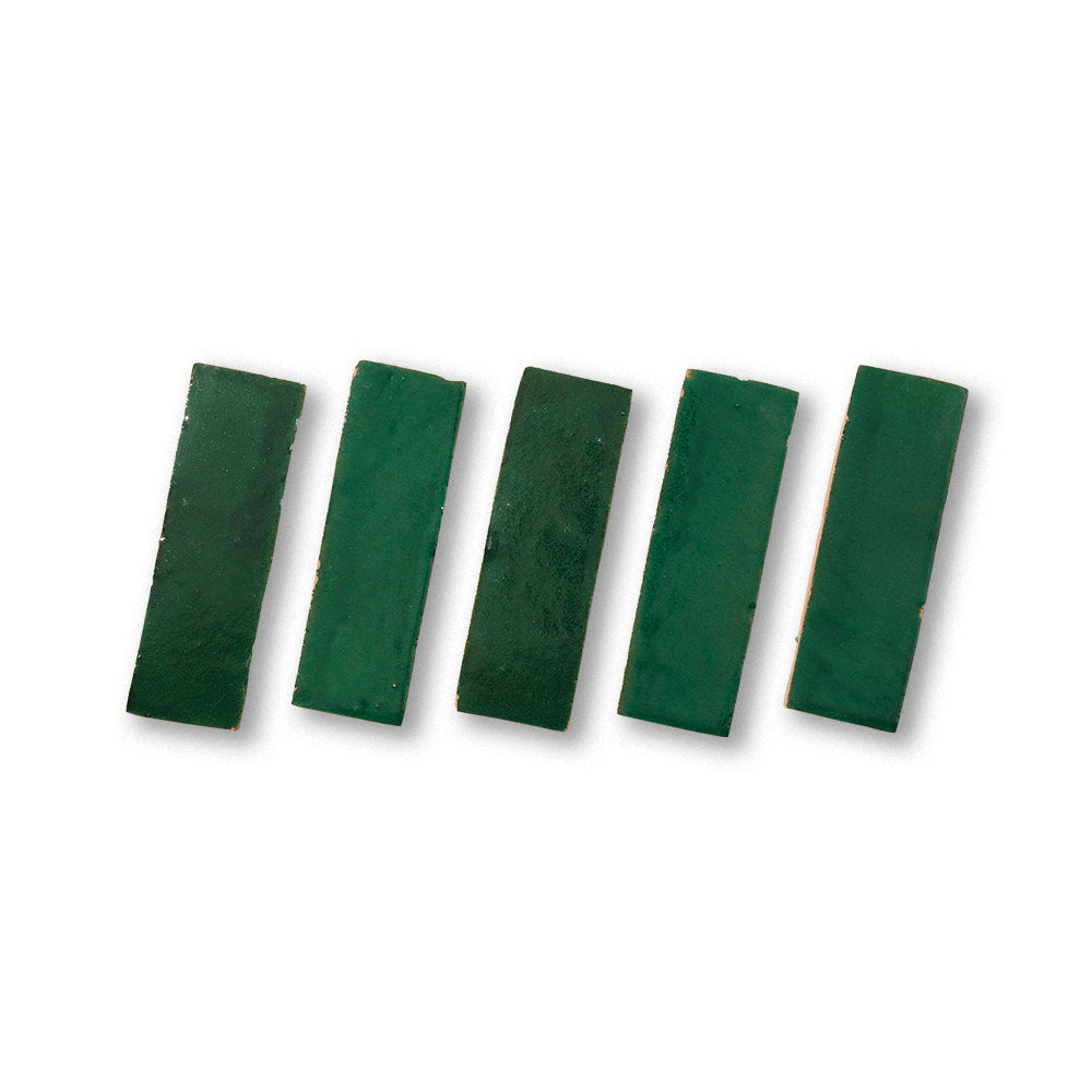 zellige tile 2x6 forest green
