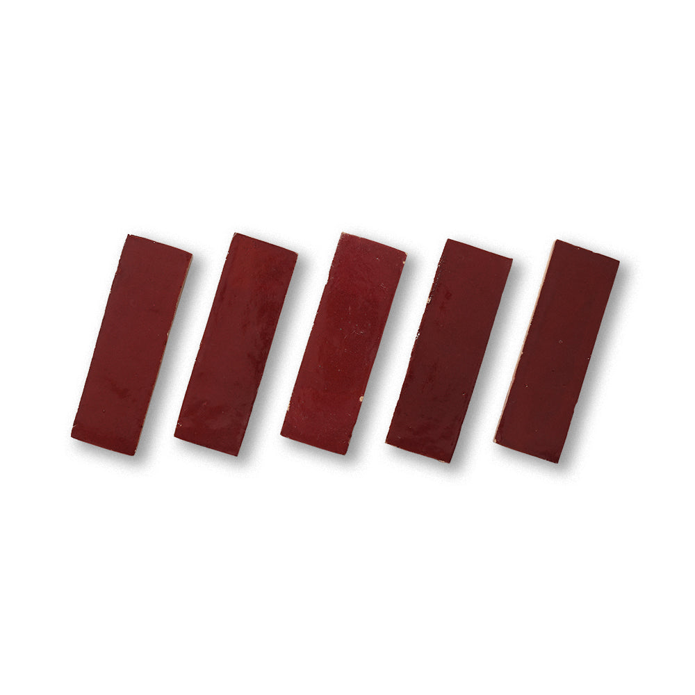 zellige tile 2x6 maroon