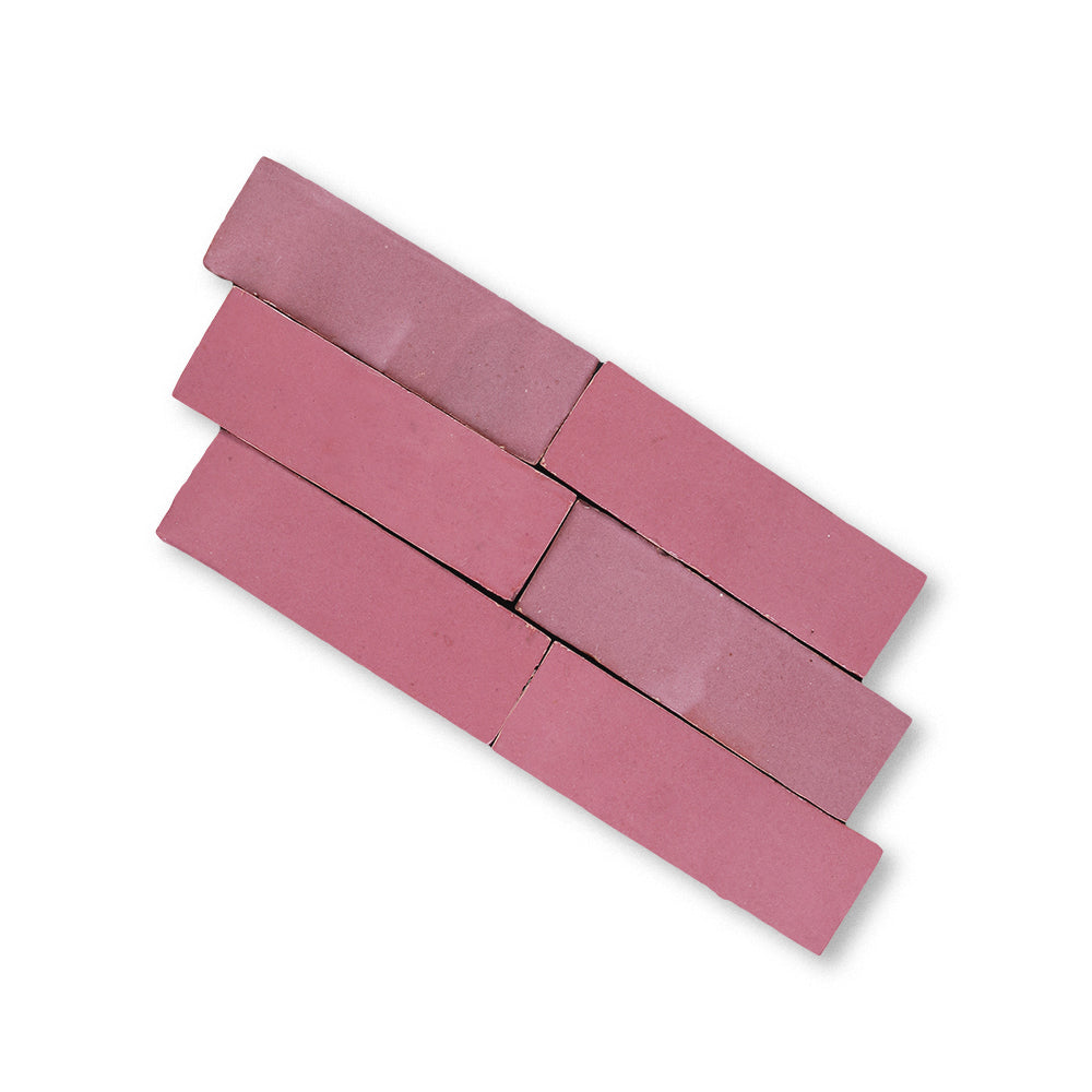 zellige tile 2x6 perfect pink