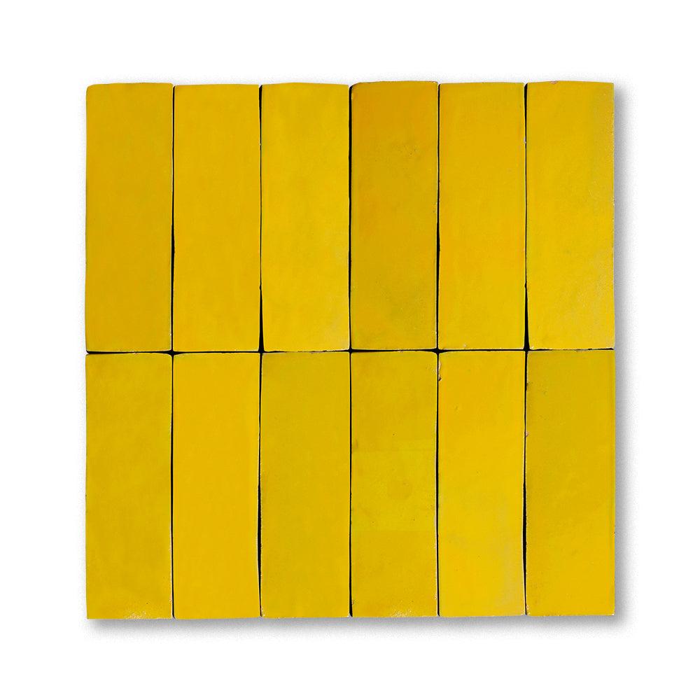 zellige tile 2x6 sunflower