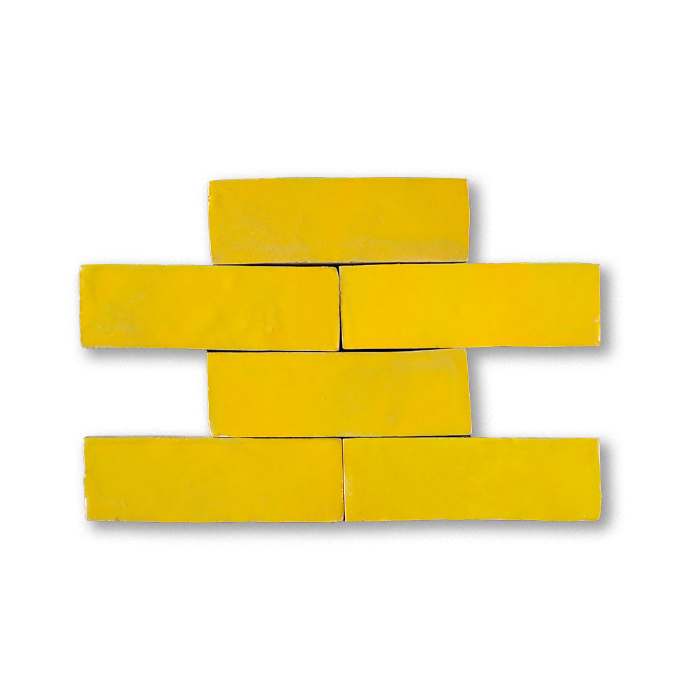 zellige tile 2x6 sunflower
