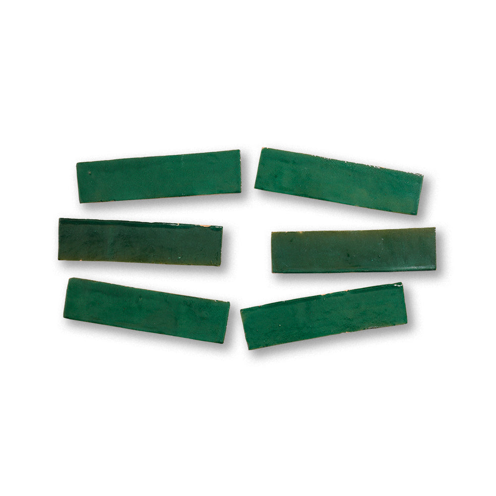 zellige tile 2x8 forest green