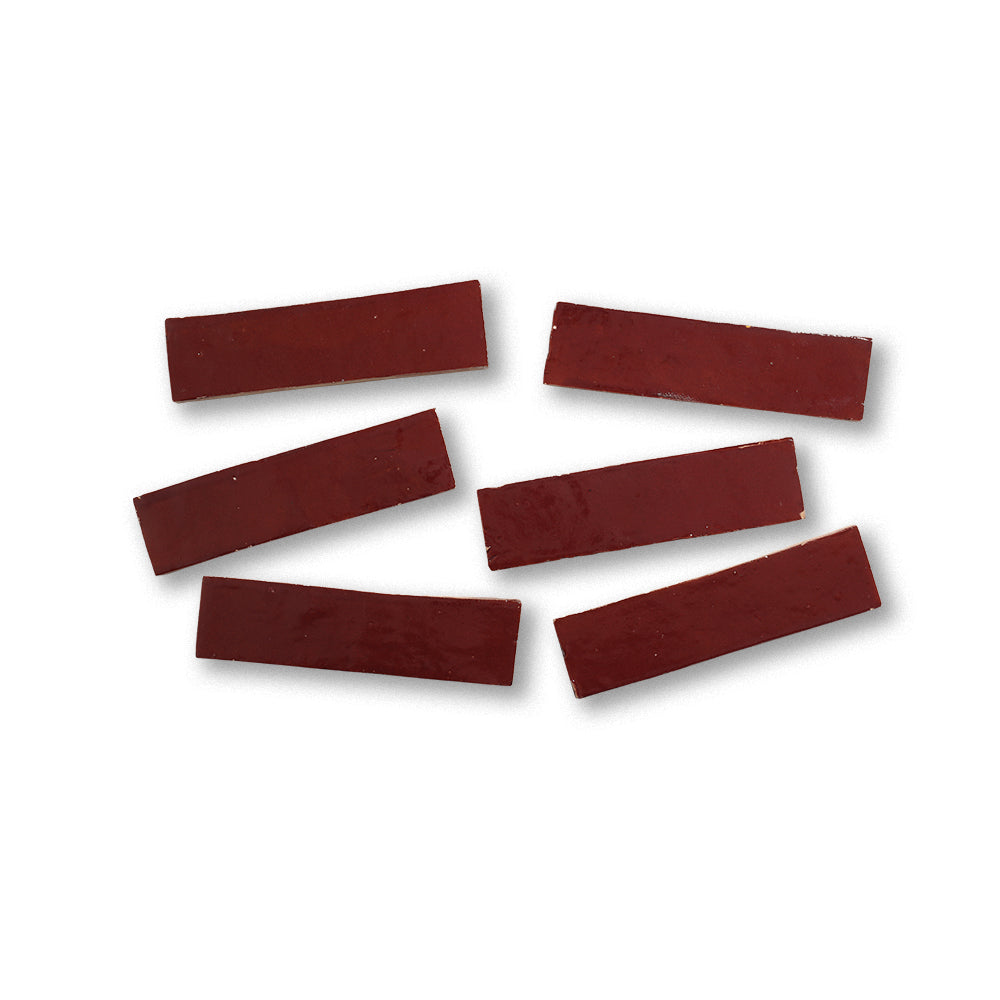 zellige tile 2x8 maroon