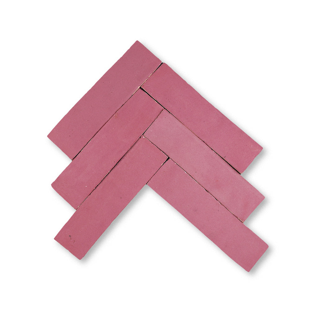 zellige tile 2x8 perfect pink