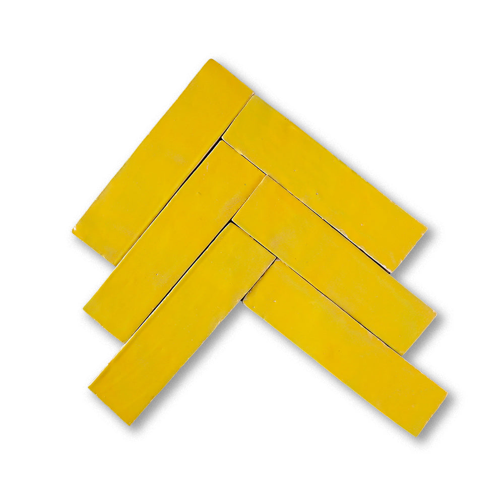 zellige tile 2x8 sunflower